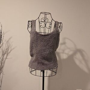 SKIMS Heathered Gray Fuzzy Tank